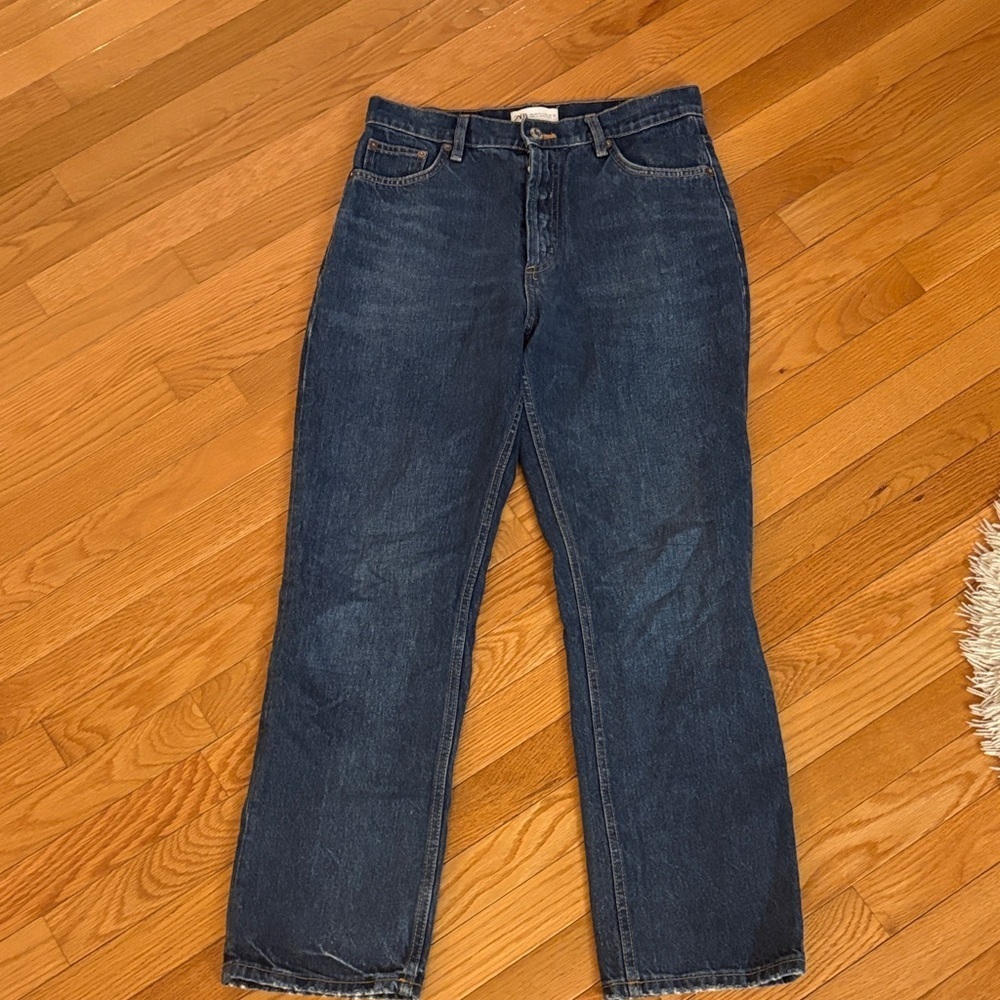 Zara Dark Blue Straight Leg Jeans